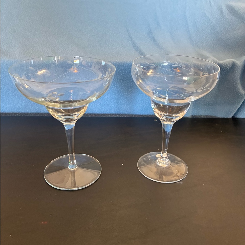Princess House Clear Glass Coupe Pair